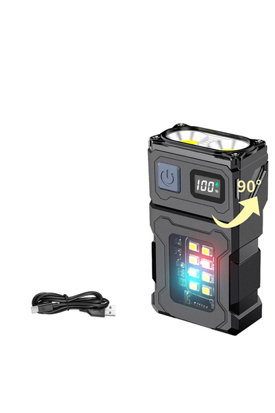 Choice مصباح يدوي LED صغير قابل لإعادة الشحن عبر USB، مزود بمغناطيس في الجزء ...