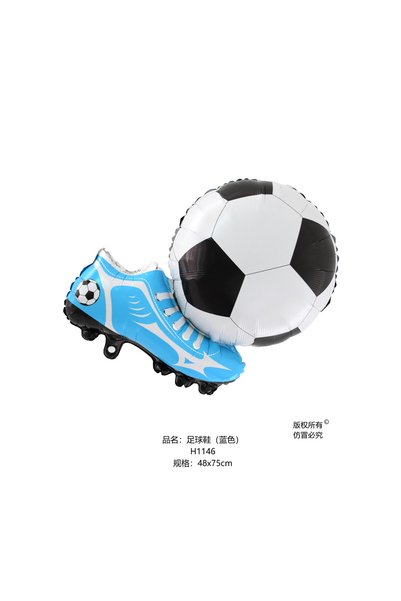 Choice 30inch blue shoe Football Soccer Ball & Shoe Foil Balloons - Sports Th...