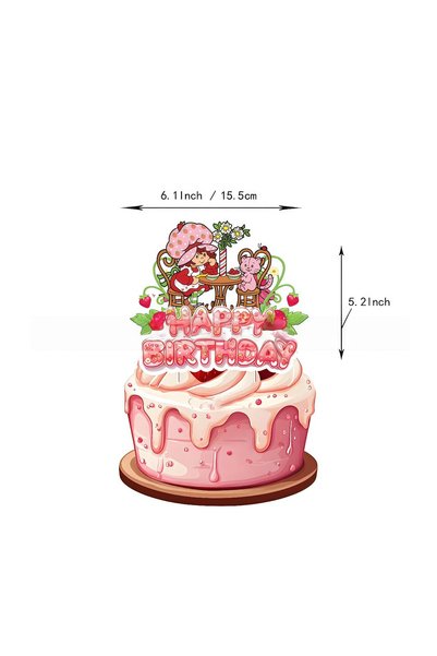 Choice 1pc cake topper Strawberry Shortcake Themed Banner Balloon Cake Decor ...
