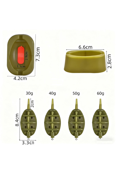 Choice Large 5pcs/Set Portable Inline Method Feeders Mould Bait Thrower Bait ...