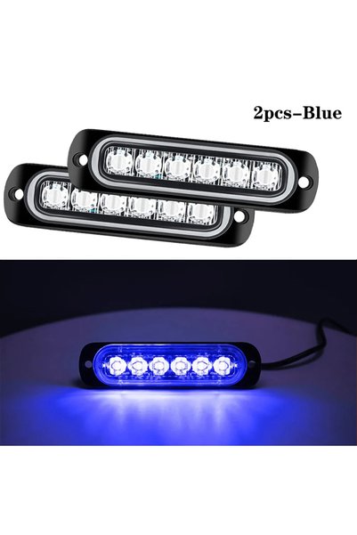 Choice 6leds 2pcs Blue 2pcs Strobe Side Marker Warning Lights Daytime Running...