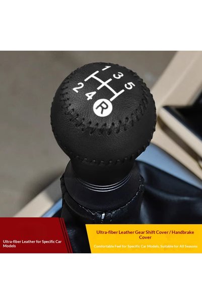 Choice Manual gear shift co Car PU Leather Carbon Fiber Gear Shift Knob Cover...