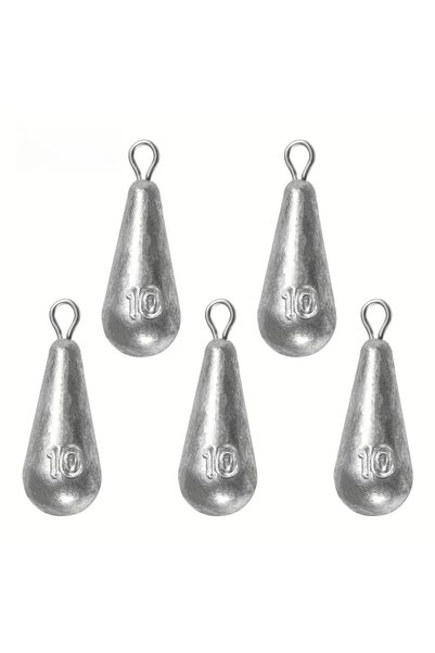 Choice 10g-0.35oz 5pcs Fishing Weights Sinkers, 10 Sizes Teardrop-Shaped Fish...