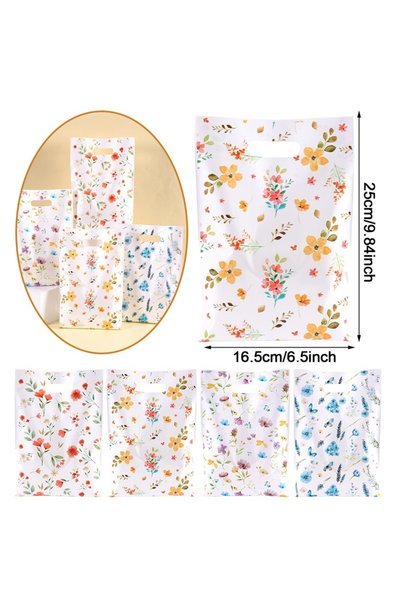 Choice 20pcs 4 Flowers 10/20/50pcs Elegant Flower Hand Bags Colorful Floral C...