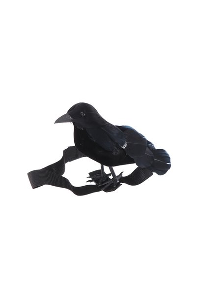 Choice A2 HOT！Halloween Simulation Black Crow With Shoulder Elastic Band Crow...
