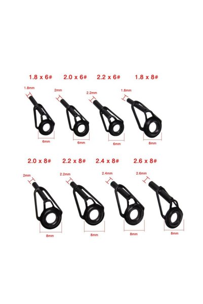 Choice 8 Pcs 8/80Pcs Stainless Steel Fishing Rod Tip Top Guides, Ceramic Ring...