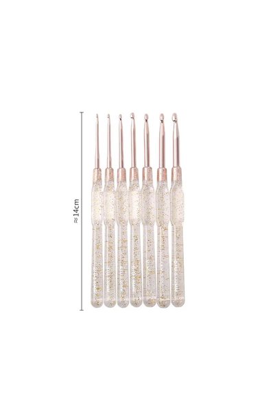Choice Transparent 7 PCS Aluminum Crochet Hooks Set (2.0-5.0mm) with Colorful...