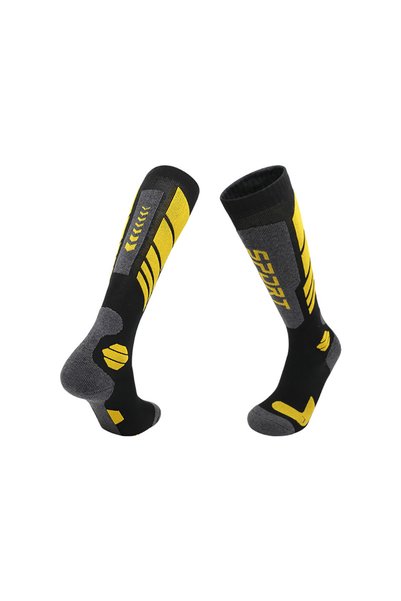 Choice L (Eu 39-44) Black yellow GTUBIKE Winter Adult Thermal Ski Socks Men W...