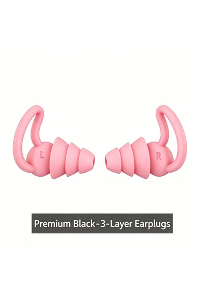 Choice 1 pair HK002-Pink 3 Layer Ear Plugs For Sleep Silicone Noise Cancellin...