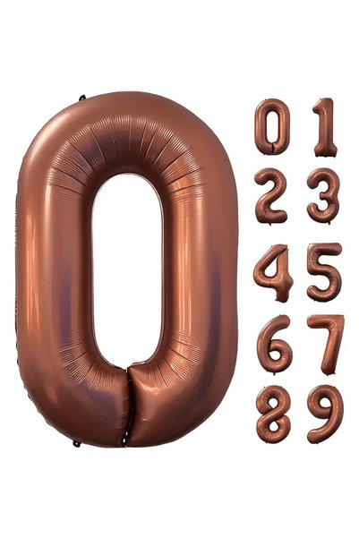 Choice 40inch Number-0 40inch Foil Brown Number Balloon Number Balloon 0-9 Bi...