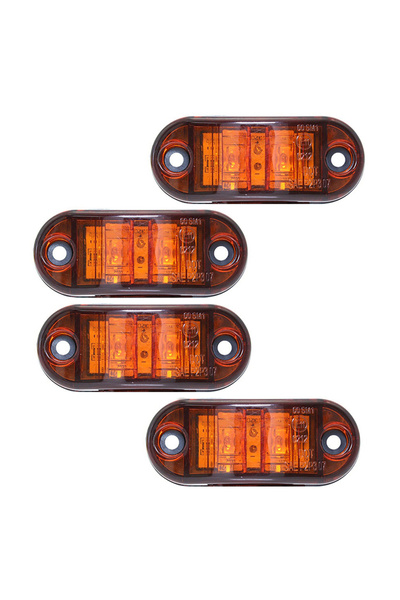 Choice YELLOW 4PC Yellow Amber White Red 2 LED 2.5INCH 2 Diode Light Oval Cle...