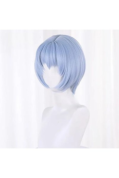 Choice One Size wig only Anime Rei Ayanami Rei Cosplay Wig Cosplay Short Blue...
