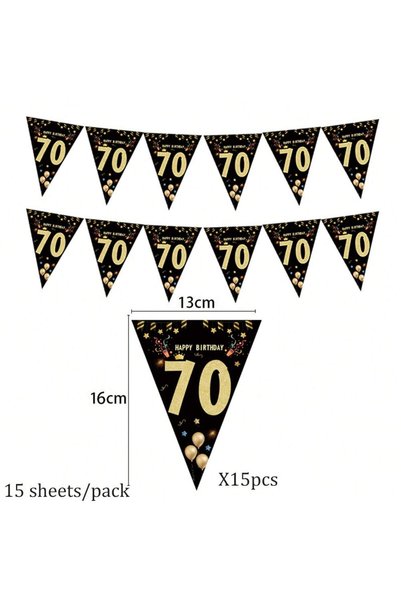 Choice 1set Light Yellow 1set Happy Birthday Bunting Banner 30/40/50/60/70/80...
