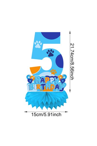 Choice MINT GREEN Blue Dog Paw Print Digital Honeycomb Table Centerpiece for ...