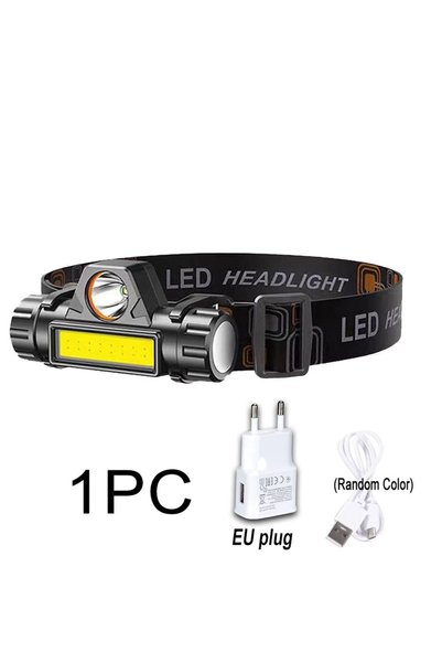 Choice 1PC with EU Plug Super Bright LED Headlamp Rechargeable Waterproof Fla...
