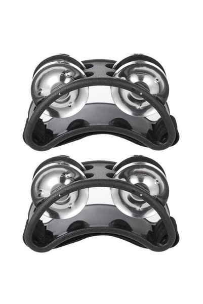 Choice black 2pcs 2PC Elliptical Drum Companion Hand Foot Jingle Drum Childre...