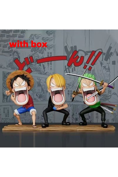 BANDAI 3pcs-with box 3Pcs/Set One Piece Luffy Figures Three Captains Sanji Mo...
