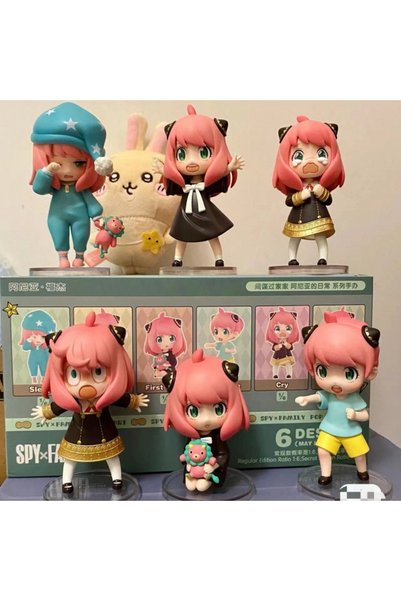 BANDAI 6 in total 2026 SPY×FAMILY Anya Forger Blind Box, Anime Figure Set, Cu...
