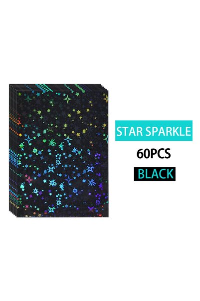 Choice STAR 60PCS Black 60PCS 66x91mm Holographic Card Sleeves Laser Flashing...