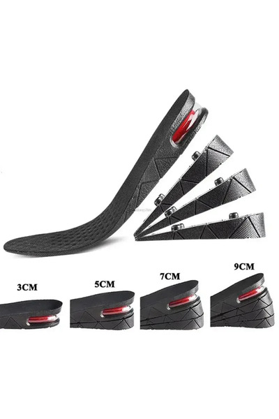 Choice 5CM black Air Shoe Cushion Lift Insert Men Women 3-9cm Invisible Varia...
