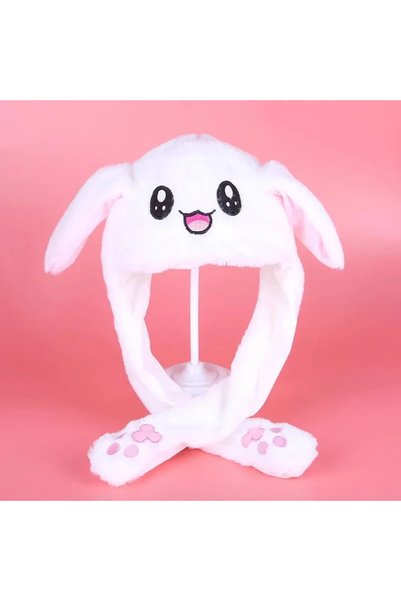 Choice No light-white Glowing Rabbit Hats Children Plush Hat After Pressing T...