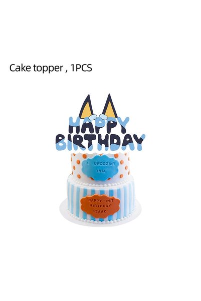 Choice 1pcs cake topper 1pcs Tablecloth Cartoon Dog Birthday Party Decoration...