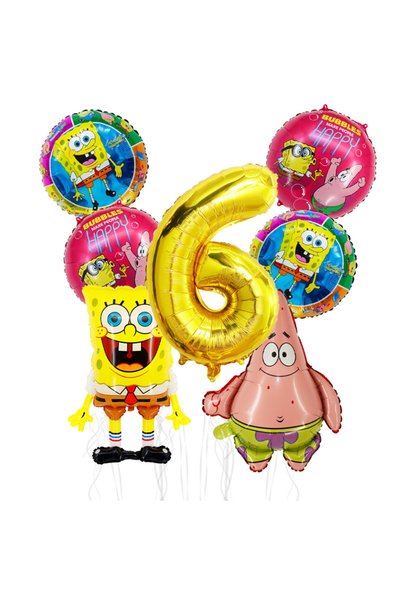 Choice as picture style-6 7pcs Cartoon SpongeBob Patrick Star Foil Balloons G...
