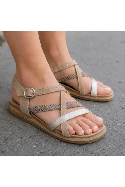 SKECHERS Desert Kiss Low - Sling de plajă 114713 taupe