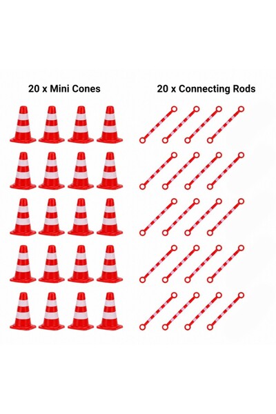 Choice 40pcs 20pcs Mini Traffic Cones and 20pcs Traffic Cone Bar for Building...