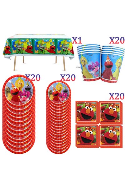Choice 81pcs Birthday Balloon Party Decoration SEsame-Streets Theme Plates Ca...