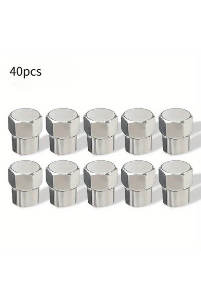 Choice 40 pcs 40 Pcs Tire Valve Cap with O Rubber Ring Plastic Chrome Dust Pr...