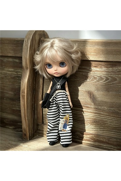 Choice No Doll and Shoes Puppy Stripes For Blythe Doll Outfit Clothing Dark N...