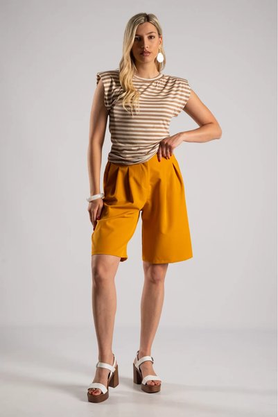 Marilyn Boutique Βερμούδα Πιέτες Φουλάρι