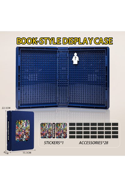 Choice 1 Sets of Blue Book-style Minifigure Display Case & Stand, Dustproof S...