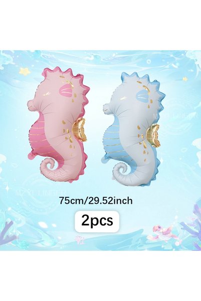 Choice Other 2pcs Cartoon Seahorse Shark Balloon Jellyfish Starfish Foil Ball...