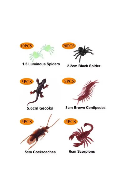 Choice 50PCS-Mixed 20~200Pcs Realistic Simulation Cockroaches Spider Centiped...