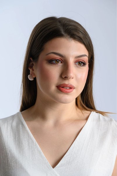 Marilyn Boutique Σκουλαρίκια Καρφωτά Μαρμάρινη Όψη