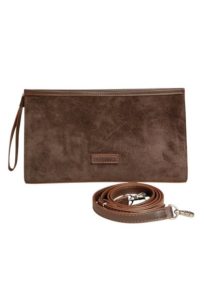 Jacquline Zd-311 Sylene Γυναικεία τσάντα clutch από γνήσιο δέρμα σουέτ