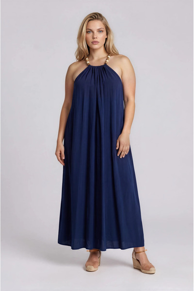 Marilyn Boutique Φόρεμα Maxi Δέσιμο Χάντρες