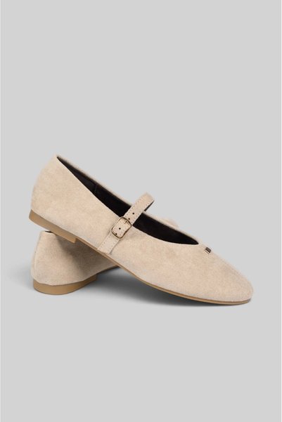 Marilyn Boutique Μπαλαρίνες Σουέτ με Λουράκι