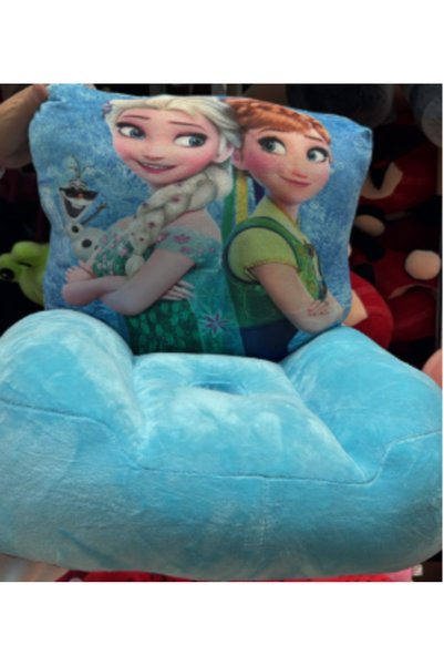 odjas Fotoliu pentru Copii din Pluș Frozen – Elsa, Anna și Olaf, Albastru Tur...