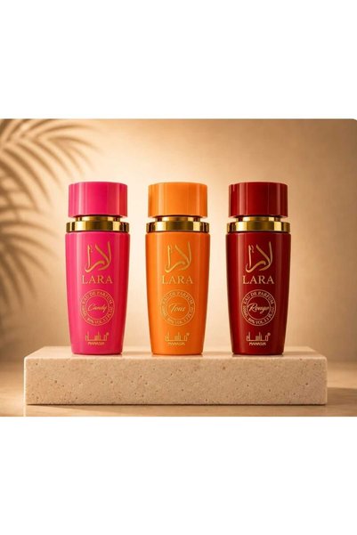 AL FAKHER SET OF 3 WOMEN'S PERFUMES 100 ml LARA CANDY+LARA TOUS +LARA ROUGE