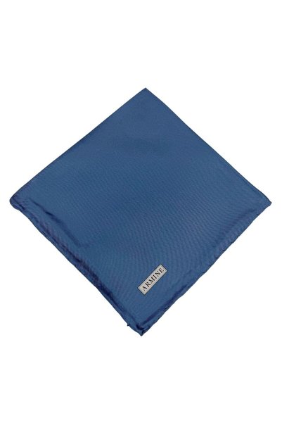 Armine Plain Silk Scarf - 334 Dark Blue