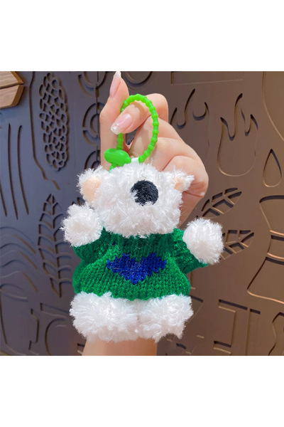 Generic Cartoon West Highland Puppy Plush Bag Keychain Doll Pendant Car Key C...