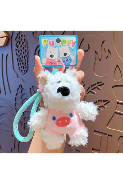 Generic Cartoon West Highland Puppy Plush Bag Keychain Doll Pendant Car Key C...
