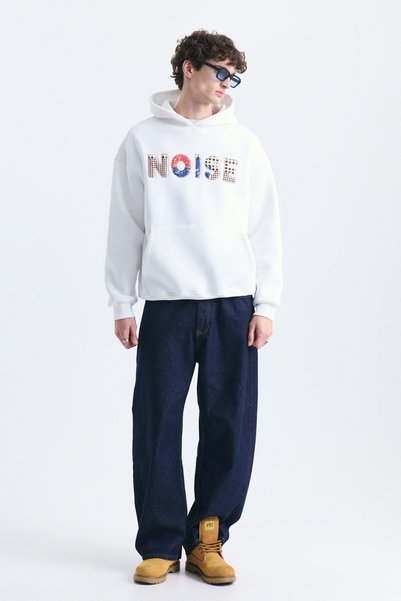 VAMOSCLO Embroidered Oversized Hooded Sweatshirt