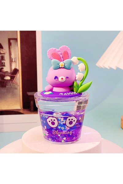 Generic Cute oil pig rabbit quicksand bottle decoration cute pet Group pot de...