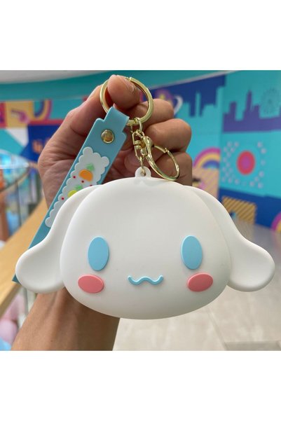 Generic Cartoon Strawberry Bear Coin Purse Keychain Silicone Small Purse Mini...