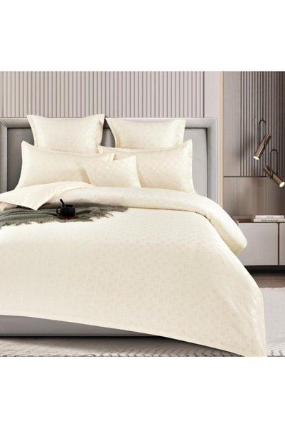 Johny Home Pucioasa Double Bed Linen Set, Plaid Model, Finet, 6 Pieces, 2 Per...