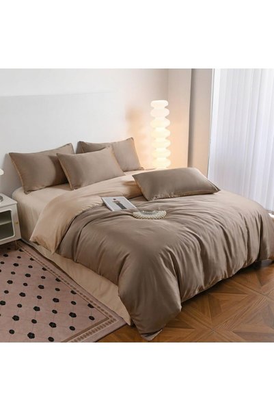Johny Home Pucioasa Silk bedding set, 6 pieces, 2 people 180x200 cm, brown